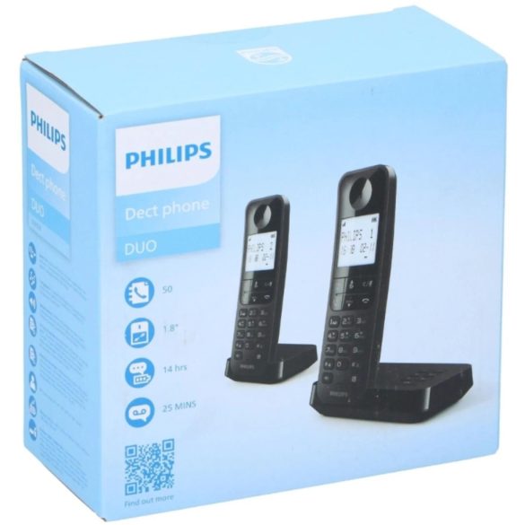 Vezeték nélküli telefon, Üzenetrögzítővel ,  Philips D2752B/12, 