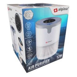   Alpina, ,Légtisztító, 12W, Akár 10 nm, 60 m3/h, HEPA 13, Ionizáció, Időzítő, Fehér