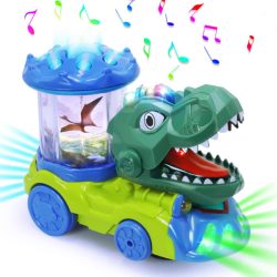   Dinoszaurusz szállító automatikus mozgásokkal, hangokkal és fényekkel, játék autó 