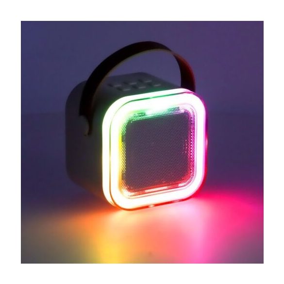 Bézs színű, RGB hordozható, Mini karaoke szett, Bluetooth hangszóró, Mikrofonnal