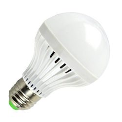 7W gömb alakú LED izzó, E27, meleg fehér