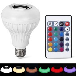   Bluetooth hangszórós RGB LED party izzó, E27, 12W, távirányítóval 