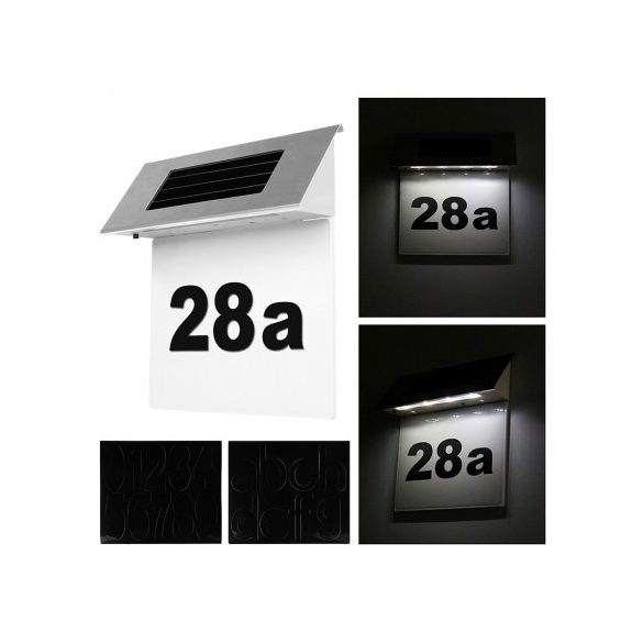 Napelemes LED házszámtábla