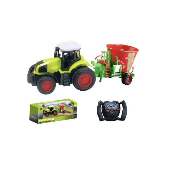 Távirányítós akkumulátoros traktor utánfutóval