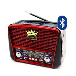   Retro Napelemes Bluetooth hordozható multimédia lejátszó, Bluetooth, MP3, USB, FM 
