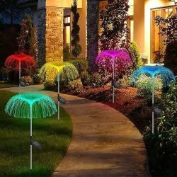 2db Napelemes RGB LED dekor pálma hangulatlámpa, kültéri