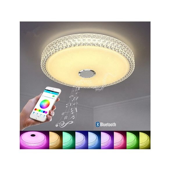 Smart Lamp - Intelligens RGBW mennyezeti lámpa Bluetooth hangszóróval, 3000-6500K