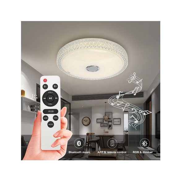Smart Lamp - Intelligens RGBW mennyezeti lámpa Bluetooth hangszóróval, 3000-6500K